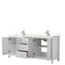 Wyndham Daria 80" Double Bathroom Vanity In White Light-Vein Carrara Cultured Marble Countertop Undermount Square Sinks and No Mirror WCV252580DWHC2UNSMXX