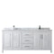 Wyndham Daria 80" Double Bathroom Vanity In White White Carrara Marble Countertop Undermount Square Sink and No Mirror WCV252580DWHCMUNSMXX