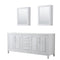 Wyndham Daria 80" Double Bathroom Vanity In White No Countertop No Sink And Medicine Cabinet WCV252580DWHCXSXXMED