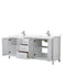 Wyndham Daria 80" Double Bathroom Vanity In White White Cultured Marble Countertop Undermount Square Sinks and No Mirror WCV252580DWHWCUNSMXX