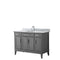 Wyndham Margate 48" Single Bathroom Vanity In Dark Gray White Carrara Marble Countertop Undermount Oval Sink And No Mirror WCV303048SKGCMUNOMXX