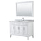 Wyndham Margate 48" Single Bathroom Vanity In White White Carrara Marble Countertop Undermount Square Sink And 44" Mirror WCV303048SWHCMUNSM44