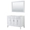 Wyndham Margate 48" Single Bathroom Vanity In White No Countertop No Sink And 44" Mirror WCV303048SWHCXSXXM44