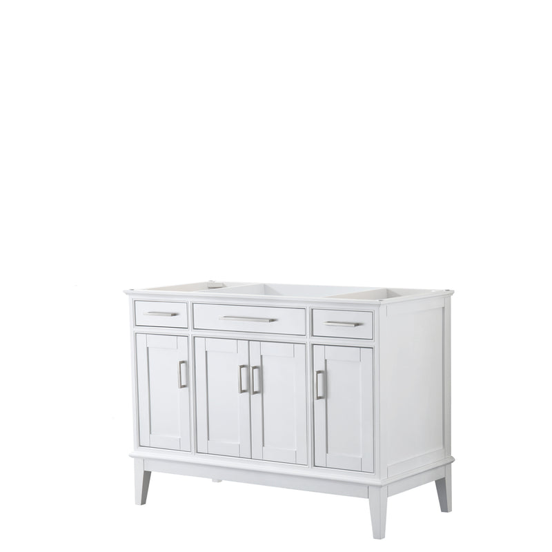 Wyndham Margate 48" Single Bathroom Vanity In White No Countertop No Sink And No Mirror WCV303048SWHCXSXXMXX