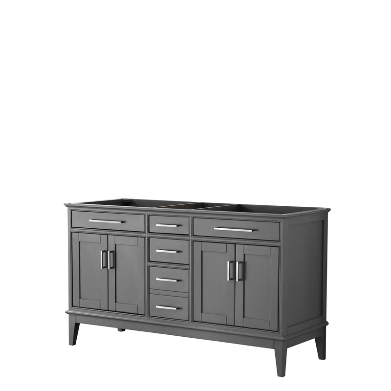 Wyndham Margate 60" Double Bathroom Vanity In Dark Gray No Countertop No Sink And No Mirror WCV303060DKGCXSXXMXX