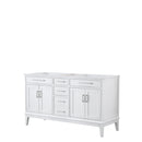 Wyndham Margate 60" Double Bathroom Vanity In White No Countertop No Sink And No Mirror WCV303060DWHCXSXXMXX