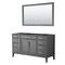 Wyndham Margate 60" Single Bathroom Vanity In Dark Gray No Countertop No Sink And 56" Mirror WCV303060SKGCXSXXM56