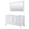 Wyndham Margate 60" Single Bathroom Vanity In White No Countertop No Sink And 56" Mirror WCV303060SWHCXSXXM56