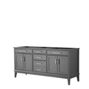 Wyndham Margate 72" Double Bathroom Vanity In Dark Gray No Countertop No Sink And No Mirror WCV303072DKGCXSXXMXX