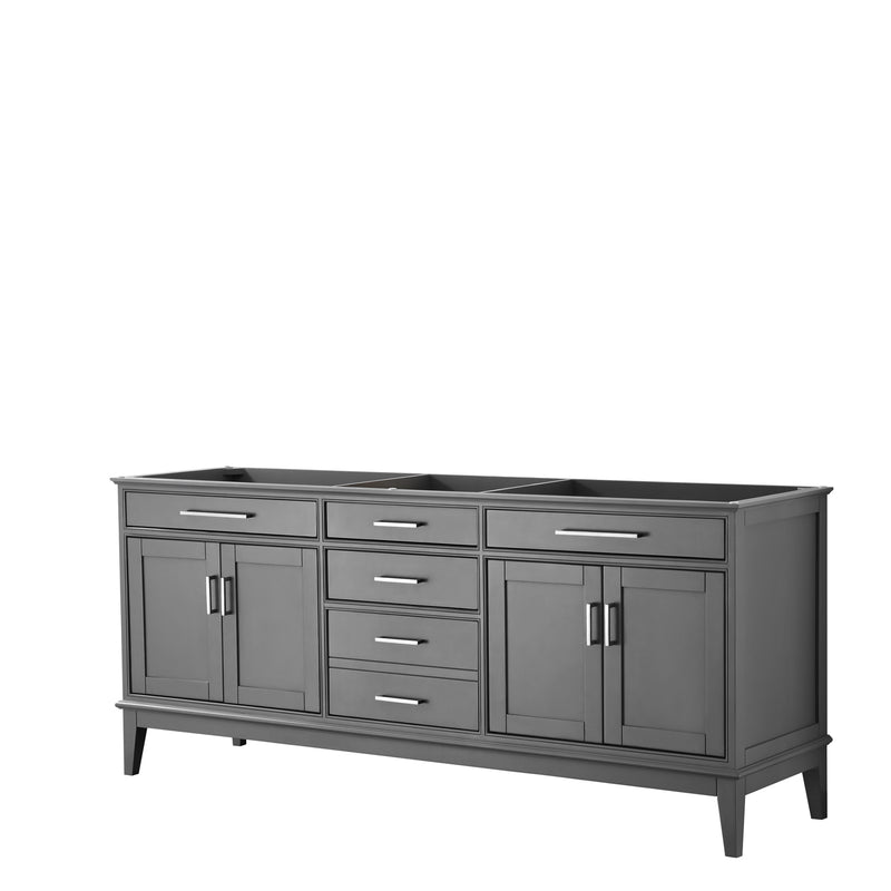 Wyndham Margate 80" Double Bathroom Vanity In Dark Gray No Countertop No Sink And No Mirror WCV303080DKGCXSXXMXX