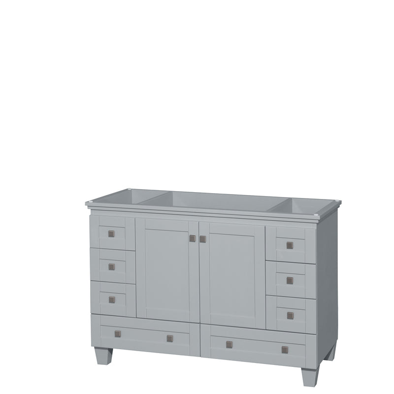 Wyndham Acclaim 48" Single Bathroom Vanity In Oyster Gray No Countertop No Sink And No Mirror WCV800048SOYCXSXXMXX