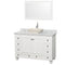 Wyndham Acclaim 48" Single Bathroom Vanity In White White Carrara Marble Countertop Pyra Bone Sink And 24" Mirror WCV800048SWHCMD2BM24