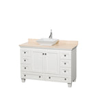 Wyndham AAA Acclaim 48" Single Bathroom Vanity In White Ivory Marble Countertop Pyra White Sink And No Mirror WCV800048SWHIVD2WMXX