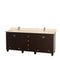 Wyndham AAA Acclaim 80" Double Bathroom Vanity In Espresso Ivory Marble Countertop Undermount Square Sinks And No Mirrors WCV800080DESIVUNSMXX