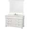 Wyndham Andover 55" Single Bathroom Vanity In White White Carrara Marble Countertop White Undermount Sink And 50" Mirror WCVTS55WHCW