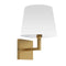Dainolite 1 Light Incandescent Wall Sconce Aged Brass with White Shade WHN-91W-AGB-WH
