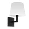 Dainolite 1 Light Incandescent Wall Sconce Matte Black with White Shade WHN-91W-MB-WH