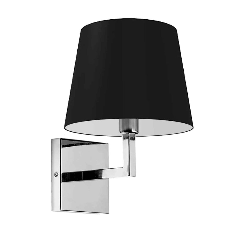 Dainolite 1 Light Incandescent Wall Sconce Polished Chrome with Black Shade WHN-91W-PC-BK