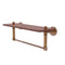 Allied Brass Waverly Place Collection 16 Inch Solid IPE Ironwood Shelf with Integrated Towel Bar WP-1-16TB-IRW-BBR