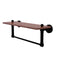Allied Brass Waverly Place Collection 16 Inch Solid IPE Ironwood Shelf with Integrated Towel Bar WP-1-16TB-IRW-BKM