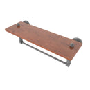 Allied Brass Waverly Place Collection 16 Inch Solid IPE Ironwood Shelf with Integrated Towel Bar WP-1-16TB-IRW-GYM
