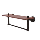 Allied Brass Waverly Place Collection 16 Inch Solid IPE Ironwood Shelf with Integrated Towel Bar WP-1-16TB-IRW-ORB
