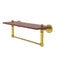 Allied Brass Waverly Place Collection 16 Inch Solid IPE Ironwood Shelf with Integrated Towel Bar WP-1-16TB-IRW-PB