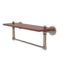 Allied Brass Waverly Place Collection 16 Inch Solid IPE Ironwood Shelf with Integrated Towel Bar WP-1-16TB-IRW-PEW
