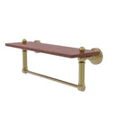 Allied Brass Waverly Place Collection 16 Inch Solid IPE Ironwood Shelf with Integrated Towel Bar WP-1-16TB-IRW-SBR