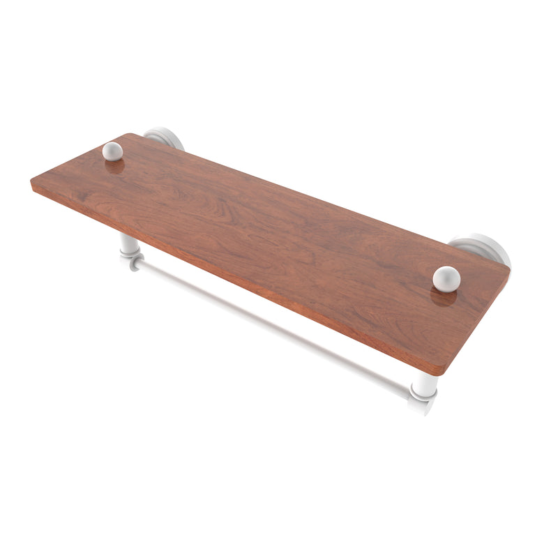 Allied Brass Waverly Place Collection 16 Inch Solid IPE Ironwood Shelf with Integrated Towel Bar WP-1-16TB-IRW-WHM