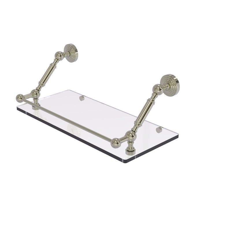 Allied Brass Waverly Place 18 Inch Floating Glass Shelf with Gallery Rail WP-1-18-GAL-PNI