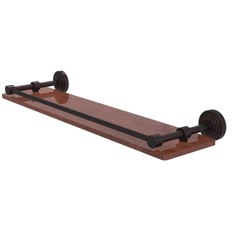 Allied Brass Waverly Place Collection 22 Inch Solid IPE Ironwood Shelf with Gallery Rail WP-1-22-GAL-IRW-ABZ