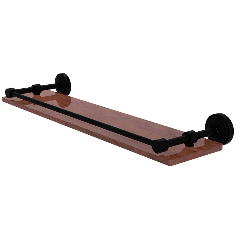 Allied Brass Waverly Place Collection 22 Inch Solid IPE Ironwood Shelf with Gallery Rail WP-1-22-GAL-IRW-BKM
