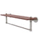 Allied Brass Waverly Place Collection 22 Inch Solid IPE Ironwood Shelf with Integrated Towel Bar WP-1-22TB-IRW-SN