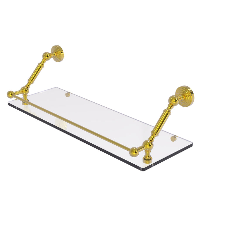 Allied Brass Waverly Place 24 Inch Floating Glass Shelf with Gallery Rail WP-1-24-GAL-PB