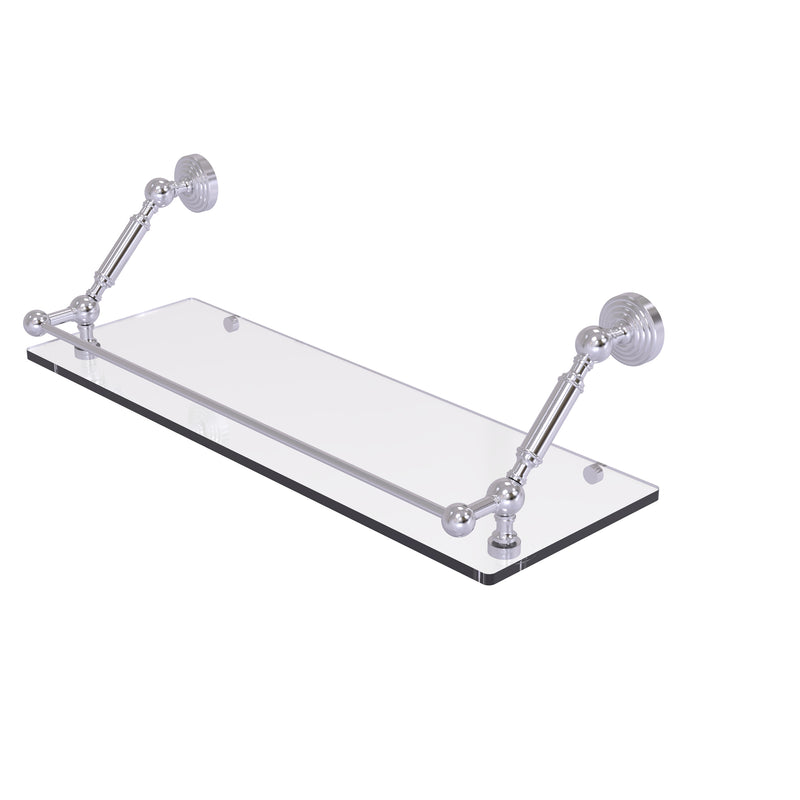 Allied Brass Waverly Place 24 Inch Floating Glass Shelf with Gallery Rail WP-1-24-GAL-SCH
