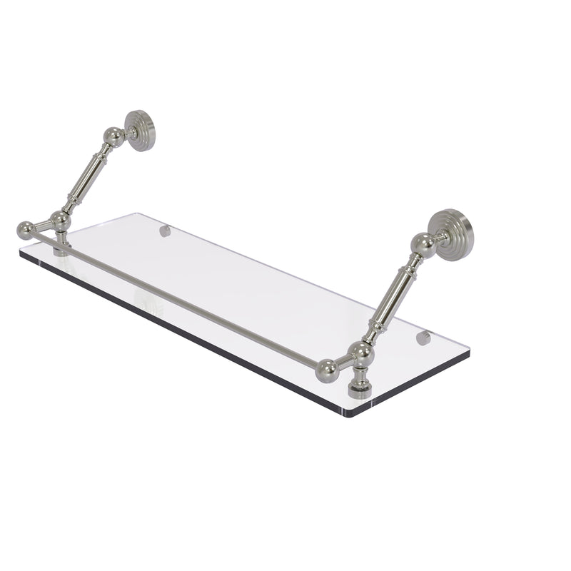 Allied Brass Waverly Place 24 Inch Floating Glass Shelf with Gallery Rail WP-1-24-GAL-SN
