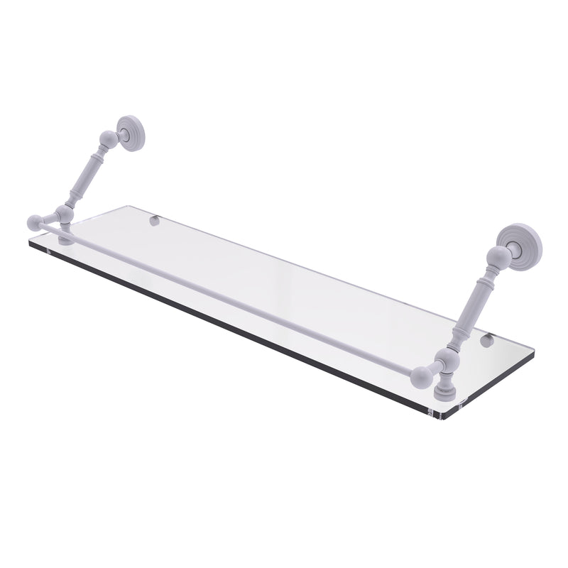 Allied Brass Waverly Place 30 Inch Floating Glass Shelf with Gallery Rail WP-1-30-GAL-WHM
