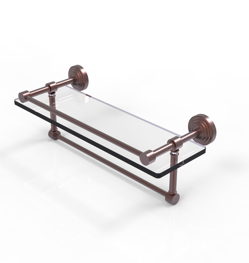 Allied Brass 16 Inch Gallery Glass Shelf with Towel Bar WP-1TB-16-GAL-CA