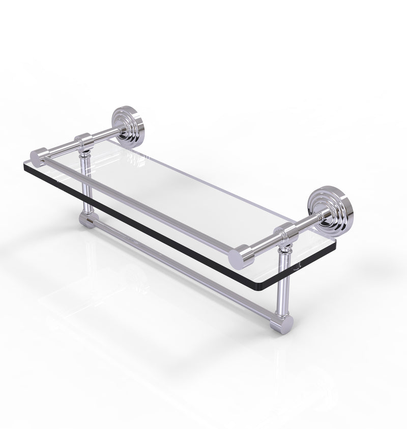 Allied Brass 16 Inch Gallery Glass Shelf with Towel Bar WP-1TB-16-GAL-PC