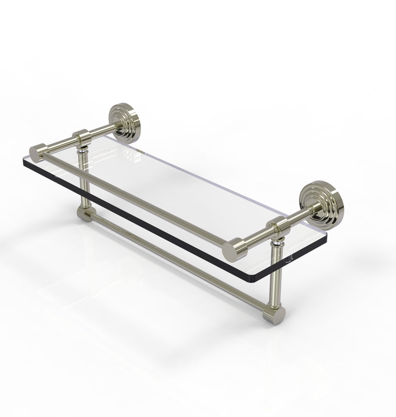 Allied Brass 16 Inch Gallery Glass Shelf with Towel Bar WP-1TB-16-GAL-PNI