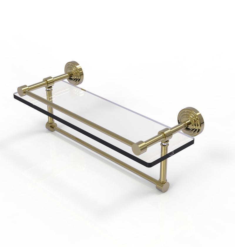 Allied Brass 16 Inch Gallery Glass Shelf with Towel Bar WP-1TB-16-GAL-UNL