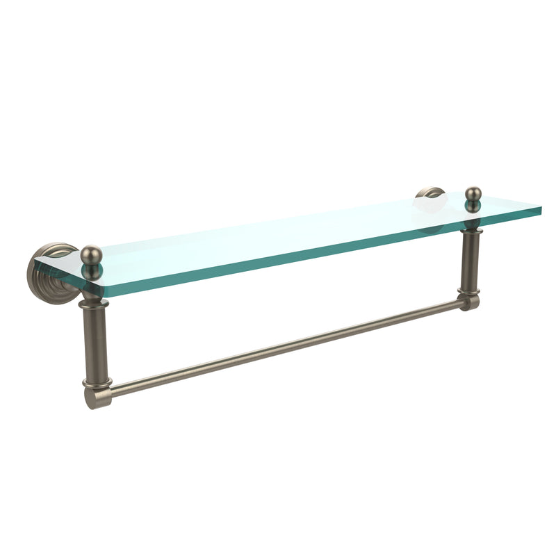 Allied Brass Waverly Place Collection 22 Inch Glass Vanity Shelf with Integrated Towel Bar WP-1TB-22-PEW