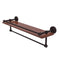 Allied Brass Waverly Place Collection 22 Inch IPE Ironwood Shelf with Gallery Rail and Towel Bar WP-1-22TB-GAL-IRW-ABZ