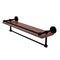 Allied Brass Waverly Place Collection 22 Inch IPE Ironwood Shelf with Gallery Rail and Towel Bar WP-1-22TB-GAL-IRW-BKM