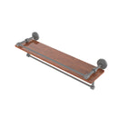 Allied Brass Waverly Place Collection 22 Inch IPE Ironwood Shelf with Gallery Rail and Towel Bar WP-1-22TB-GAL-IRW-GYM
