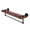 Allied Brass Waverly Place Collection 22 Inch IPE Ironwood Shelf with Gallery Rail and Towel Bar WP-1-22TB-GAL-IRW-ORB