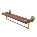 Allied Brass Waverly Place Collection 22 Inch IPE Ironwood Shelf with Gallery Rail and Towel Bar WP-1-22TB-GAL-IRW-SBR