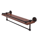 Allied Brass Waverly Place Collection 22 Inch IPE Ironwood Shelf with Gallery Rail and Towel Bar WP-1-22TB-GAL-IRW-VB