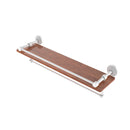 Allied Brass Waverly Place Collection 22 Inch IPE Ironwood Shelf with Gallery Rail and Towel Bar WP-1-22TB-GAL-IRW-WHM